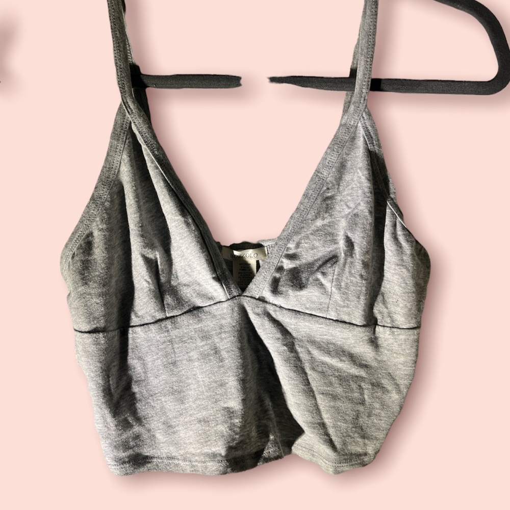 Grey V neck tank